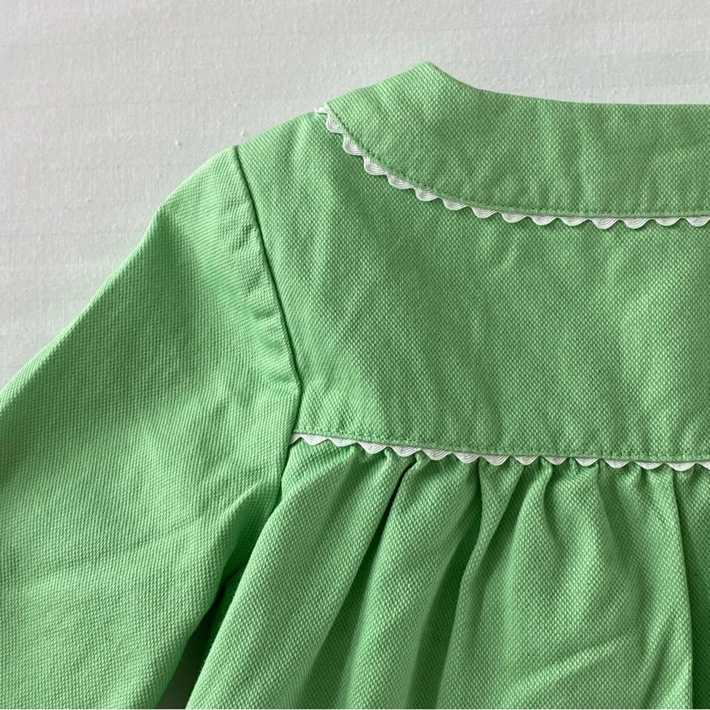 Janie Jack Jacket Size 6 12 Months Green Spring Coat Easter Lined Girls Pockets